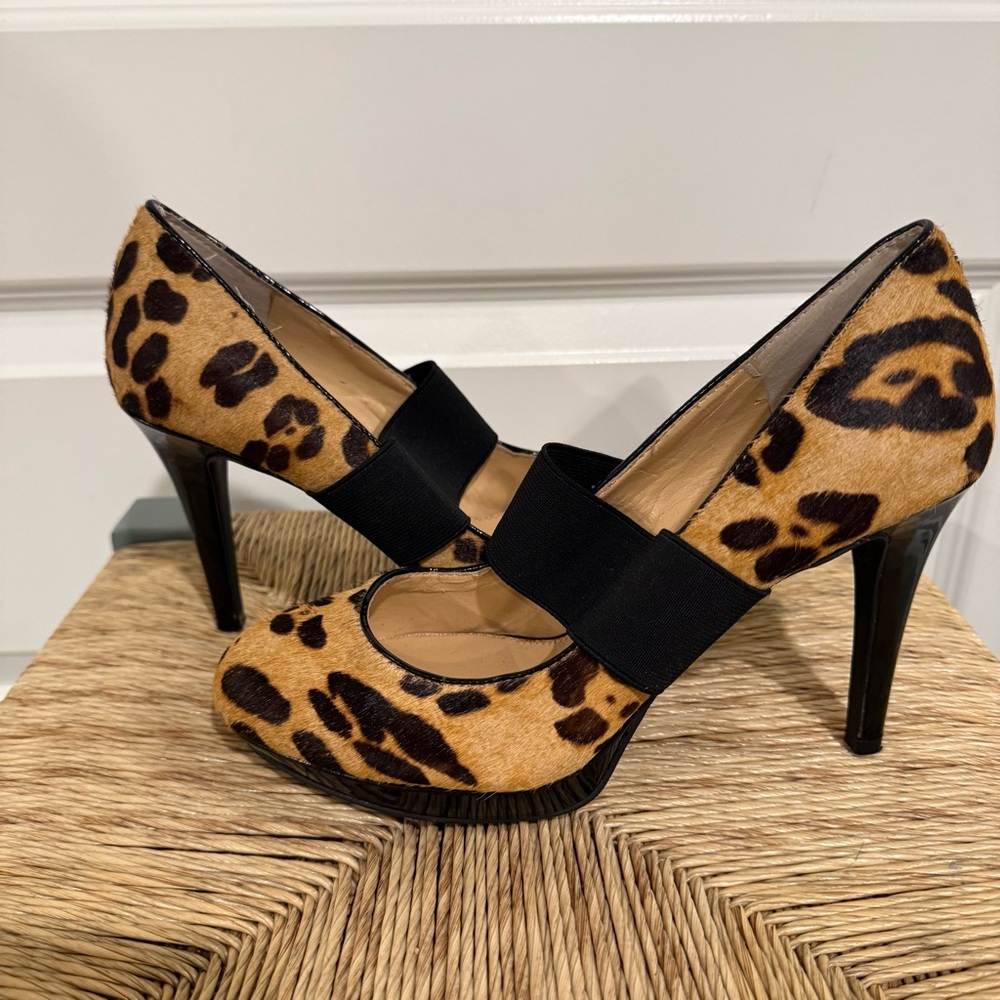 Gianni Bini Monica 213 style leopard faux calf hair stiletto heel